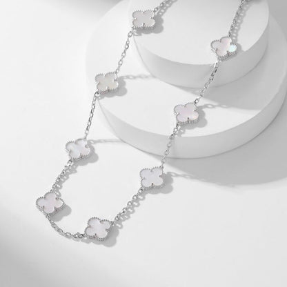 ¡®Moco¡¯CLOVER 10 MOTIFS WHITE MOTHER OF PEARL NECKLACE