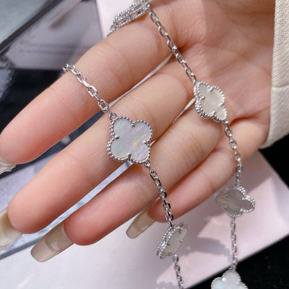 ¡®Moco¡¯CLOVER 10 MOTIFS WHITE MOTHER OF PEARL NECKLACE