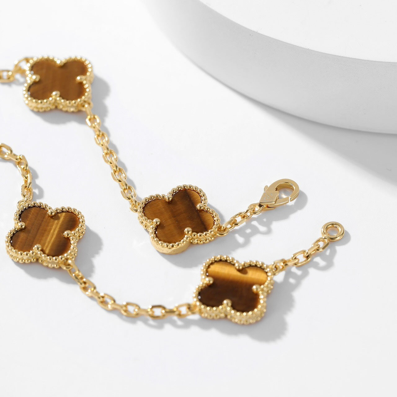 ¡®Moco¡¯CLOVER 10 MOTIFS TIGER EYE NECKLACE