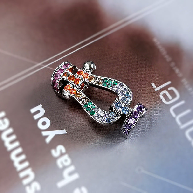 ¡®Moco¡¯FORCE LARGE HORSESHOE  COLORED DIAMOND BRACELET ROSE GOLD