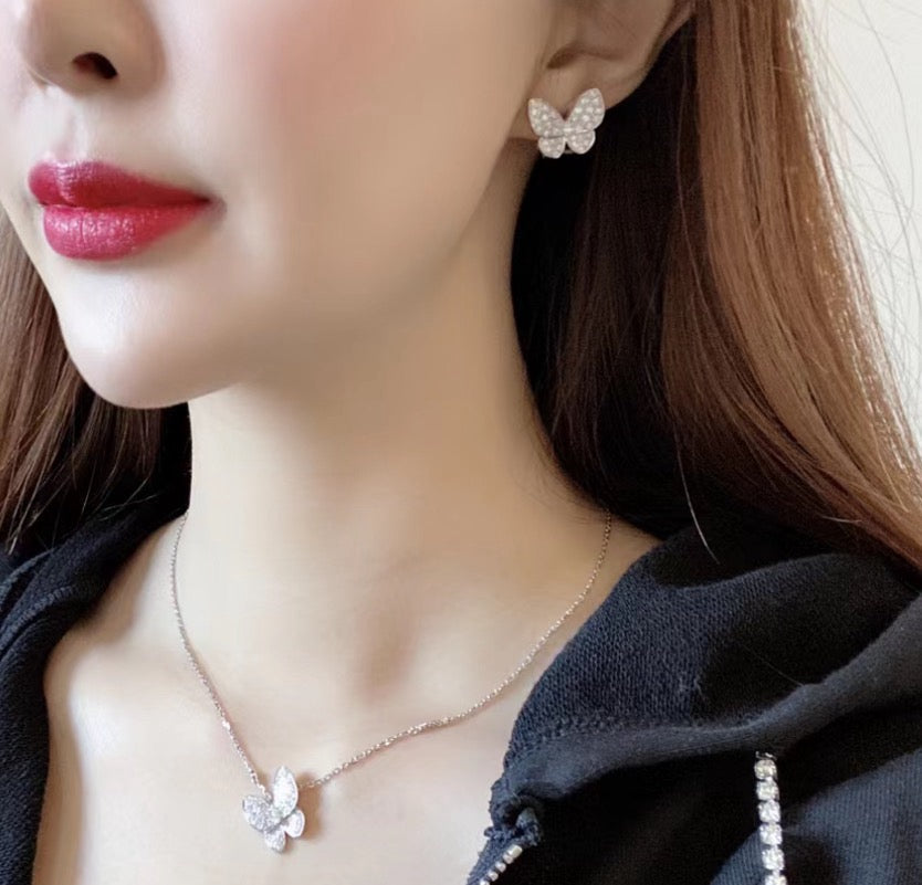 ¡®Moco¡¯BUTTERFLY ALL DIAMOND EARRINGS