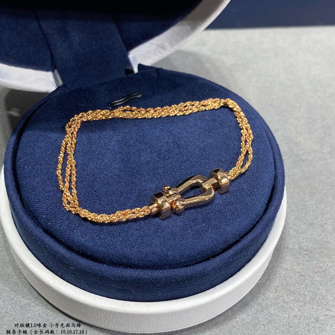 ¡®Moco¡¯FORCE SMALL HORSESHOE  DIAMOND CHAIN ROPE BRACELET