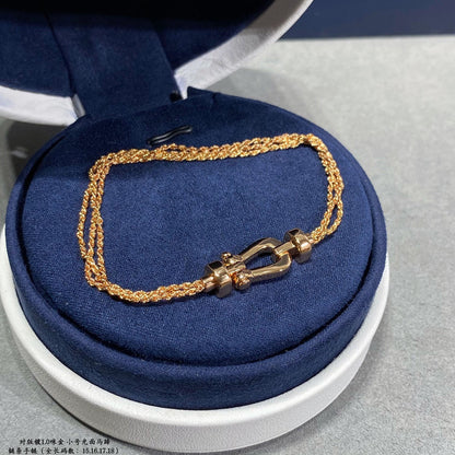 ¡®Moco¡¯FORCE SMALL HORSESHOE  DIAMOND CHAIN ROPE BRACELET