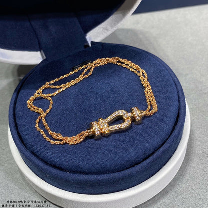 ¡®Moco¡¯FORCE SMALL HORSESHOE  DIAMOND CHAIN ROPE BRACELET