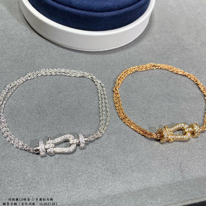 ¡®Moco¡¯FORCE SMALL HORSESHOE  DIAMOND CHAIN ROPE BRACELET