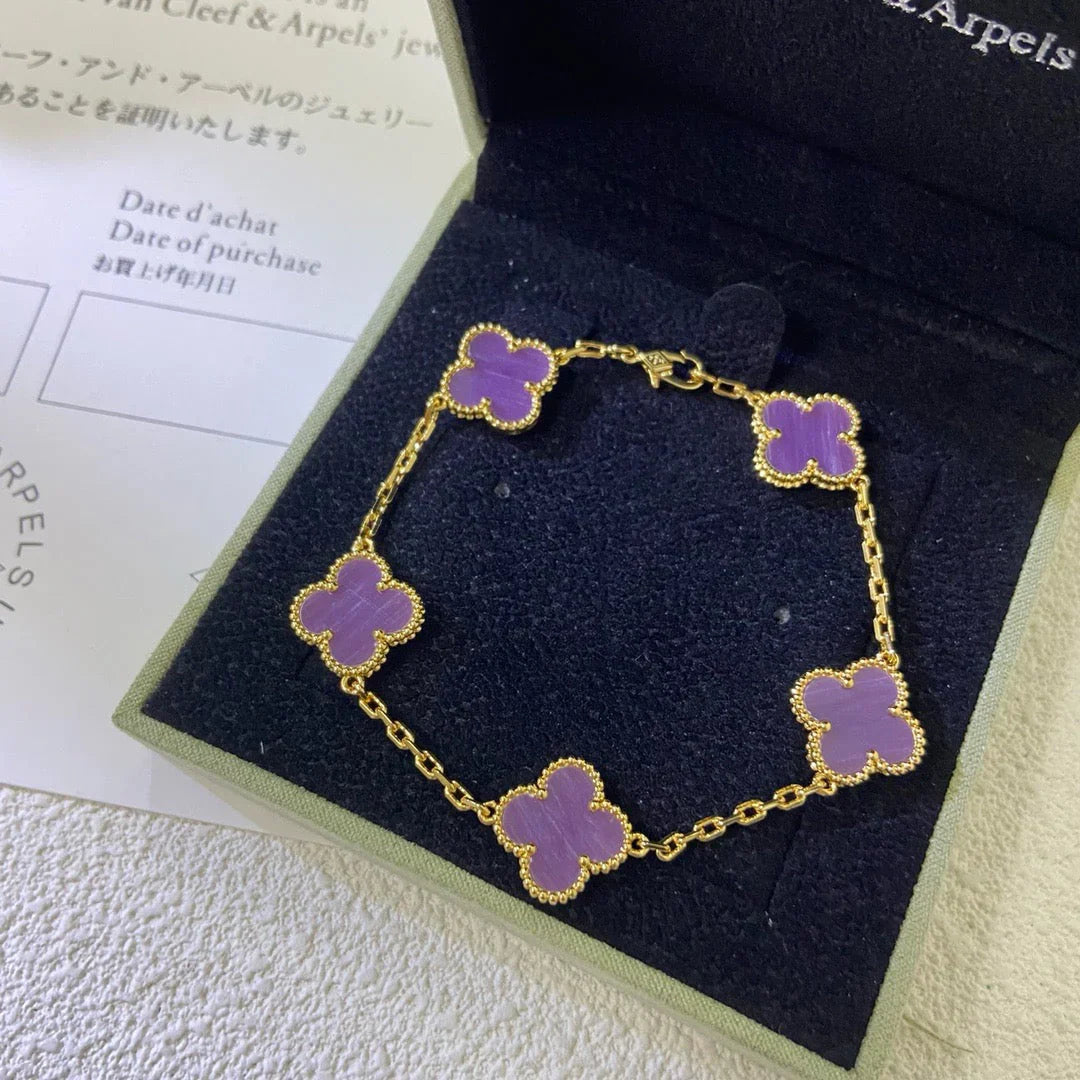 [Moco]New  CLOVER 5 MOTIF VIOLET BRACELET COLLECTION
