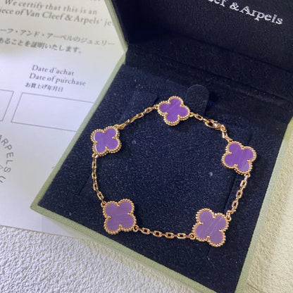[Moco]New  CLOVER 5 MOTIF VIOLET BRACELET COLLECTION