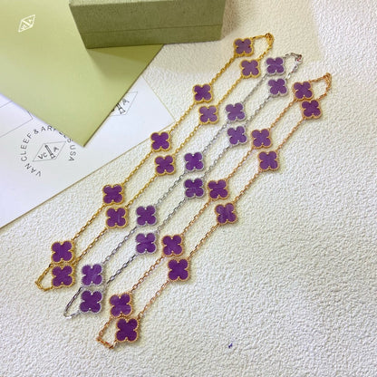 ¡®Moco¡¯CLOVER 10 MOTIFS  PURPLE VIOLET  NECKLACE