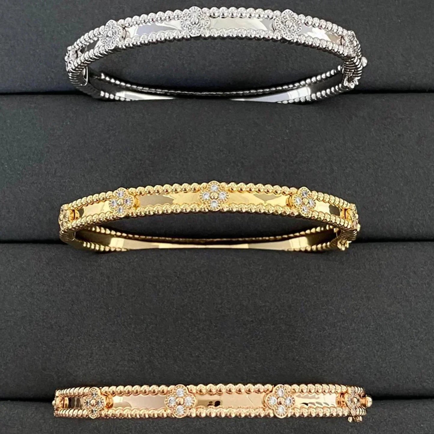 ¡®Moco¡¯CLOVER BRACELET 4MM DIAMONDS