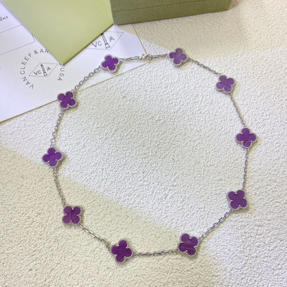 ¡®Moco¡¯CLOVER 10 MOTIFS  PURPLE VIOLET  NECKLACE