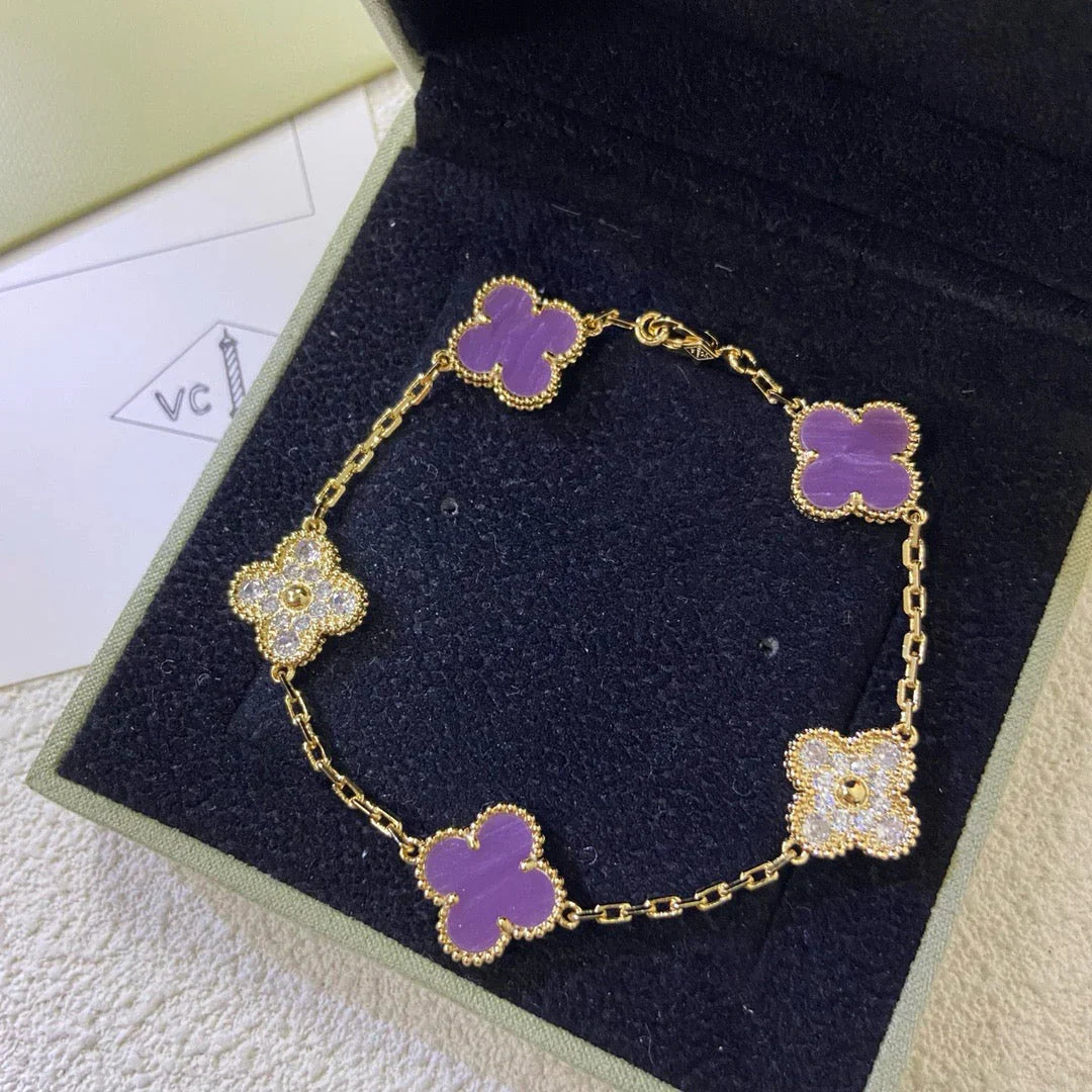 [Moco]New  CLOVER 5 MOTIF VIOLET BRACELET COLLECTION