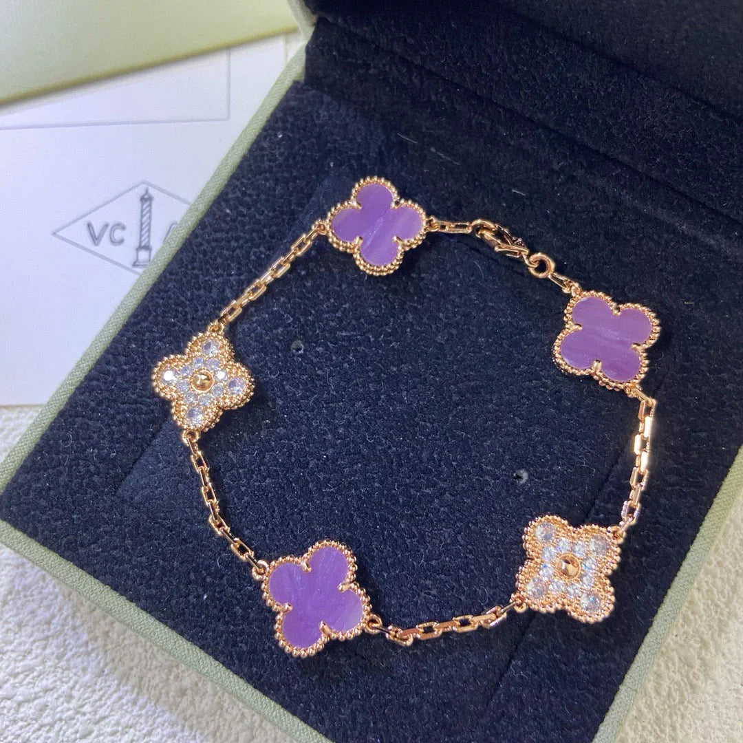 [Moco]New  CLOVER 5 MOTIF VIOLET BRACELET COLLECTION