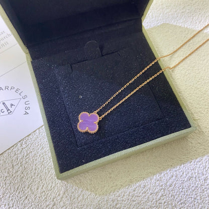 ¡®Moco¡¯CLOVER 15MM  PURPLE VIOLET NECKLACE
