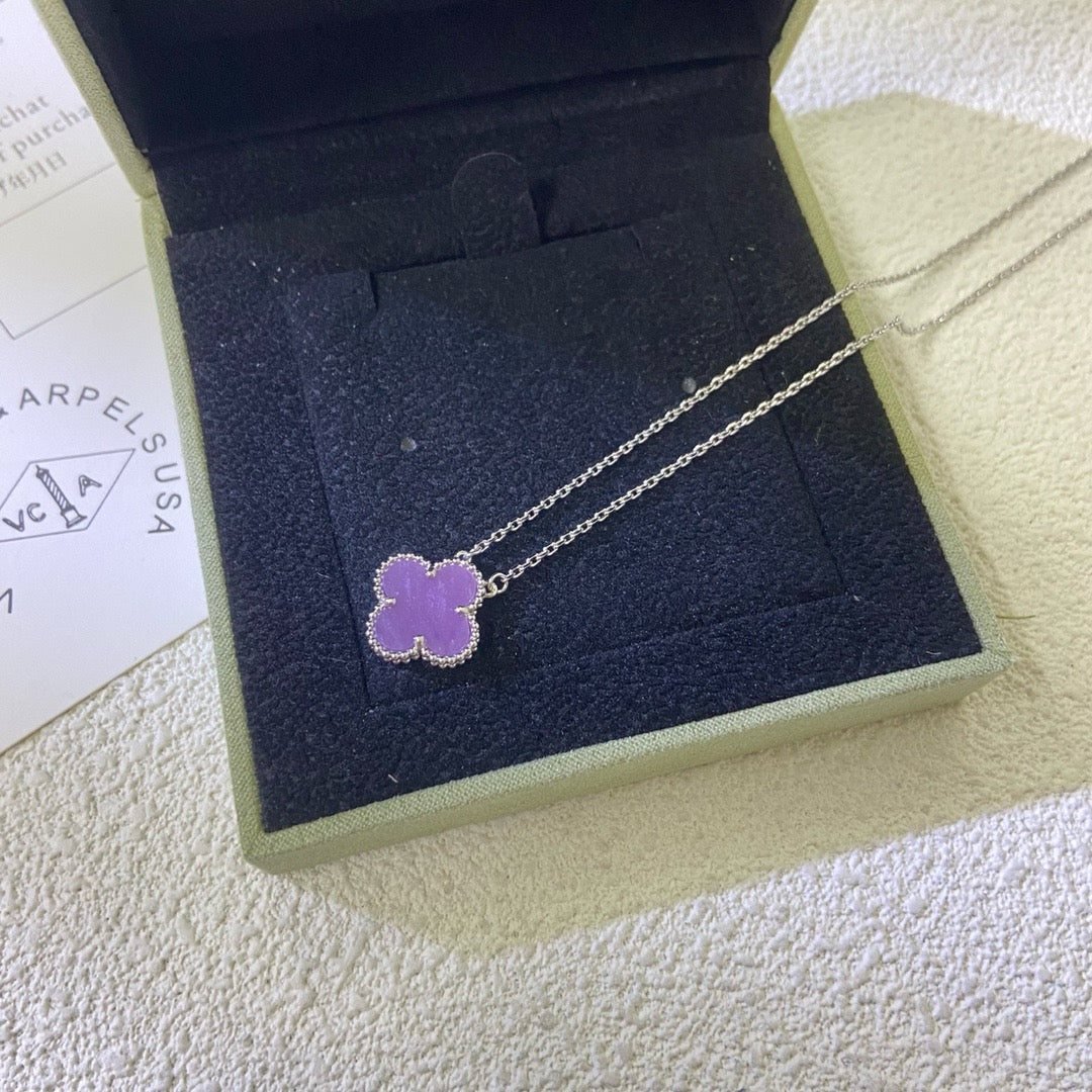 ¡®Moco¡¯CLOVER 15MM  PURPLE VIOLET NECKLACE