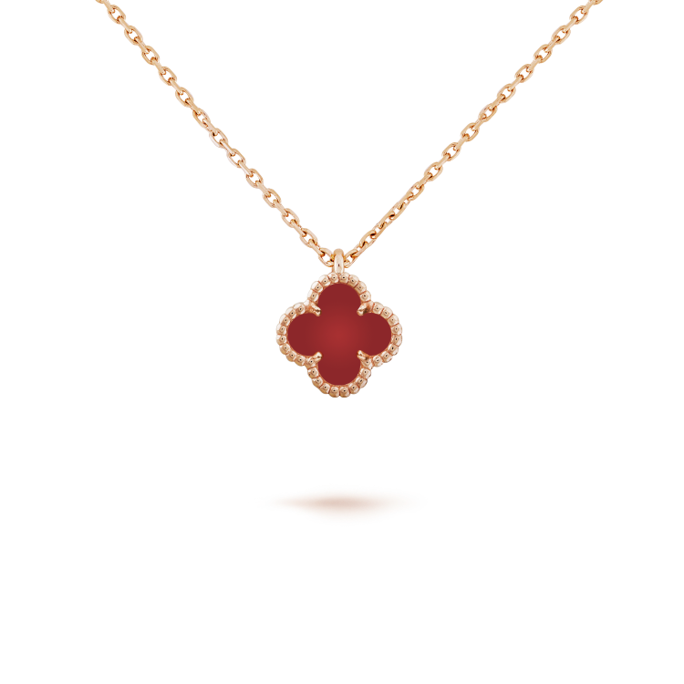 ¡®Moco¡¯CLOVER MINI 9.5MM WHITE CARNELIANS NECKLACE