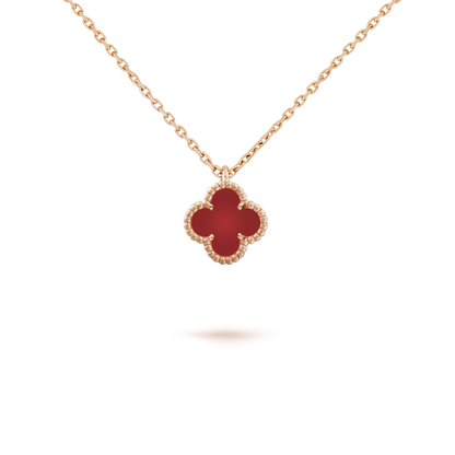 ¡®Moco¡¯CLOVER MINI 9.5MM WHITE CARNELIANS NECKLACE