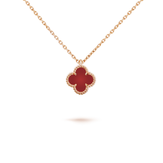 ¡®Moco¡¯CLOVER MINI 9.5MM WHITE CARNELIANS NECKLACE