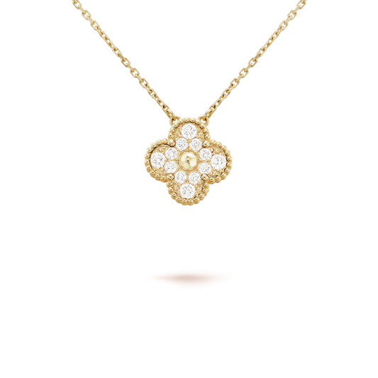 ¡®Moco¡¯CLOVER 15MM DIAMOND SINGLE FLOWER NECKLACE