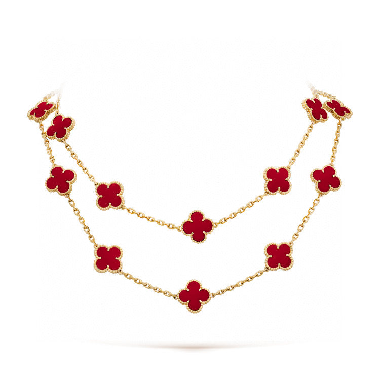 ¡®Moco¡¯CLOVER 20 MOTIFS CARNELIAN NECKLACE
