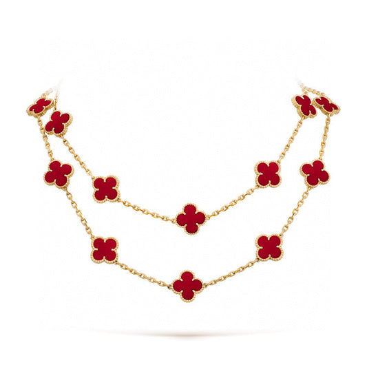 ¡®Moco¡¯CLOVER 20 MOTIFS CARNELIAN NECKLACE