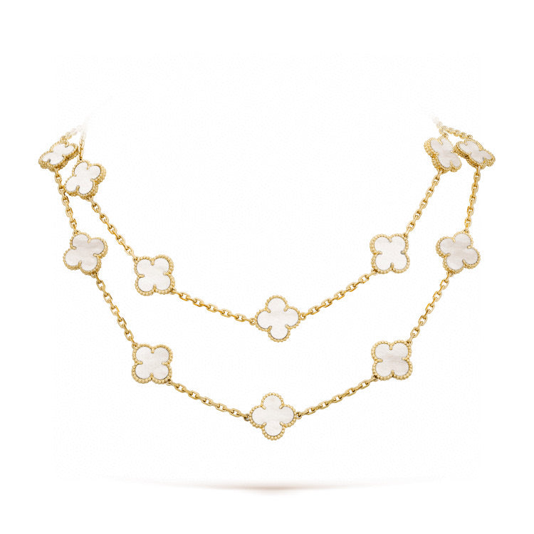 ¡®Moco¡¯CLOVER 20 MOTIFS WHITE MOP NECKLACE
