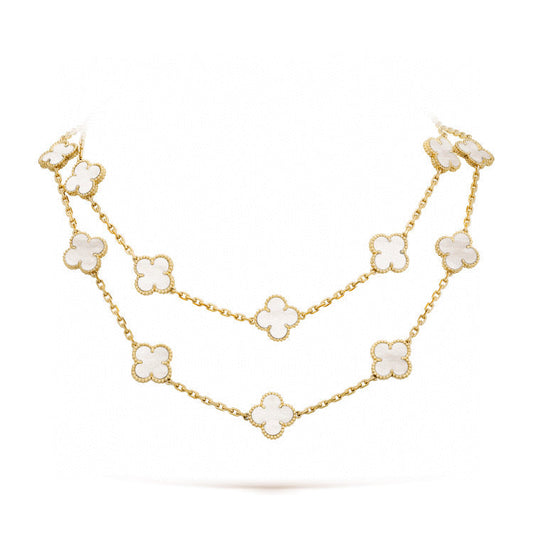 ¡®Moco¡¯CLOVER 20 MOTIFS WHITE MOP NECKLACE
