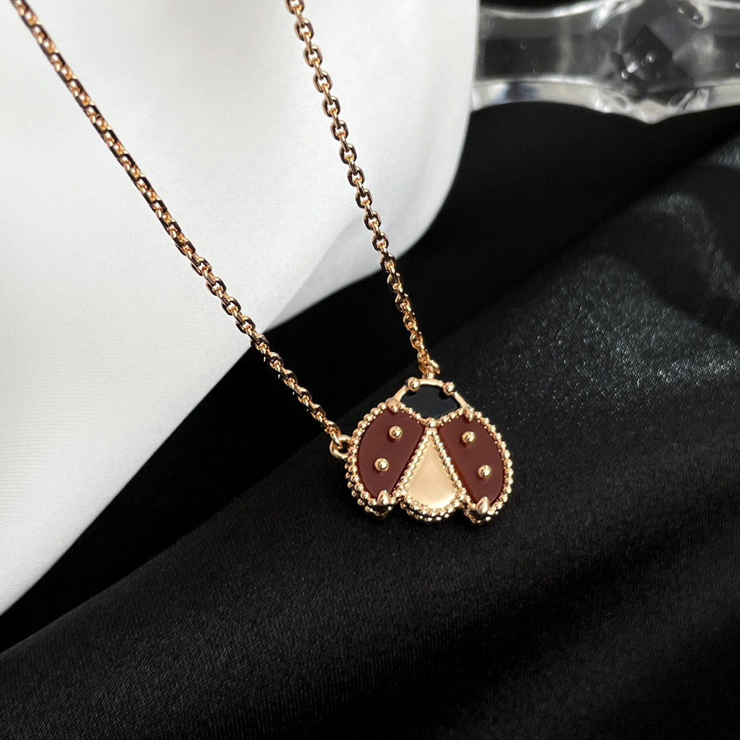 ¡®Moco¡¯LUCKY  CARNELIANS LADYBUG NECKLACE