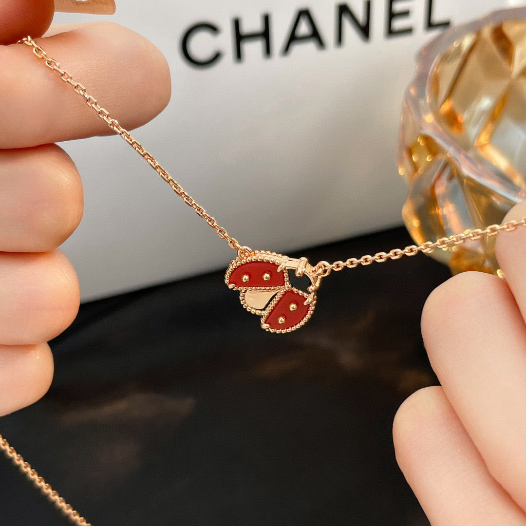 ¡®Moco¡¯LUCKY  CARNELIANS LADYBUG NECKLACE