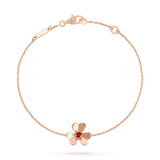 ¡®Moco¡¯FRIVOLE GOLD FLOWER PINK MALACHITE BRACELET