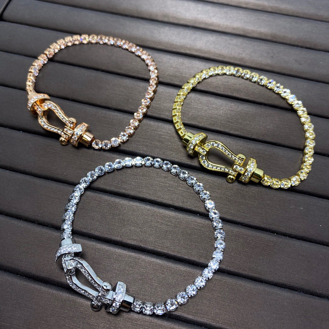 ¡®Moco¡¯FORCE  LARGE HORSESHOE FULL DIAMOND TENNIS BRACELET