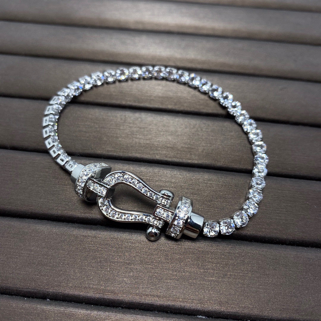 ¡®Moco¡¯FORCE  LARGE HORSESHOE FULL DIAMOND TENNIS BRACELET
