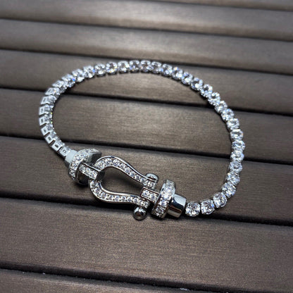 ¡®Moco¡¯FORCE  LARGE HORSESHOE FULL DIAMOND TENNIS BRACELET