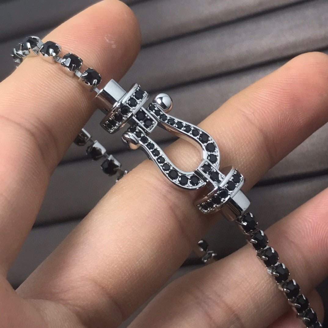 ¡®Moco¡¯FORCE  LARGE HORSESHOE FULL DIAMOND TENNIS BRACELET