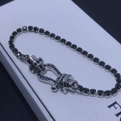 ¡®Moco¡¯FORCE  LARGE HORSESHOE FULL DIAMOND TENNIS BRACELET