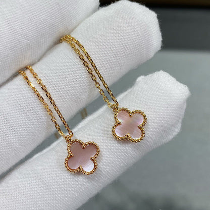 ¡®Moco¡¯CLOVER 15MM PINK MOTHER-OF-PEARL SINGLE FLOWER NECKLACE