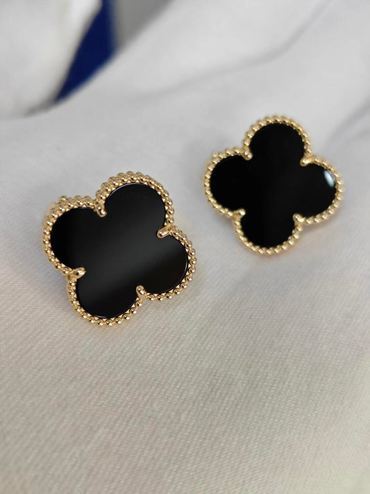 [Moco] CLOVER 20MM BLACK MOP EARRINGS
