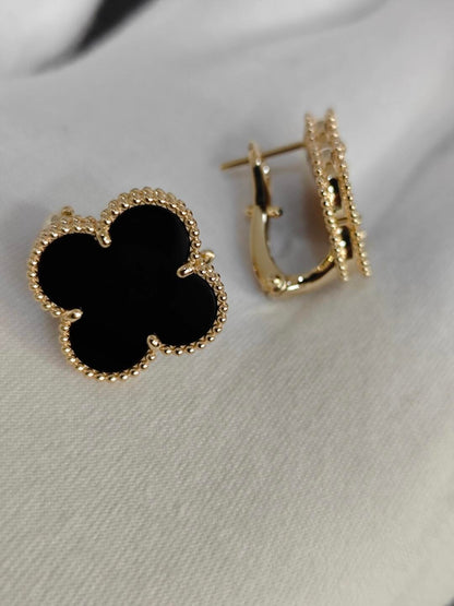 [Moco] CLOVER 20MM BLACK MOP EARRINGS