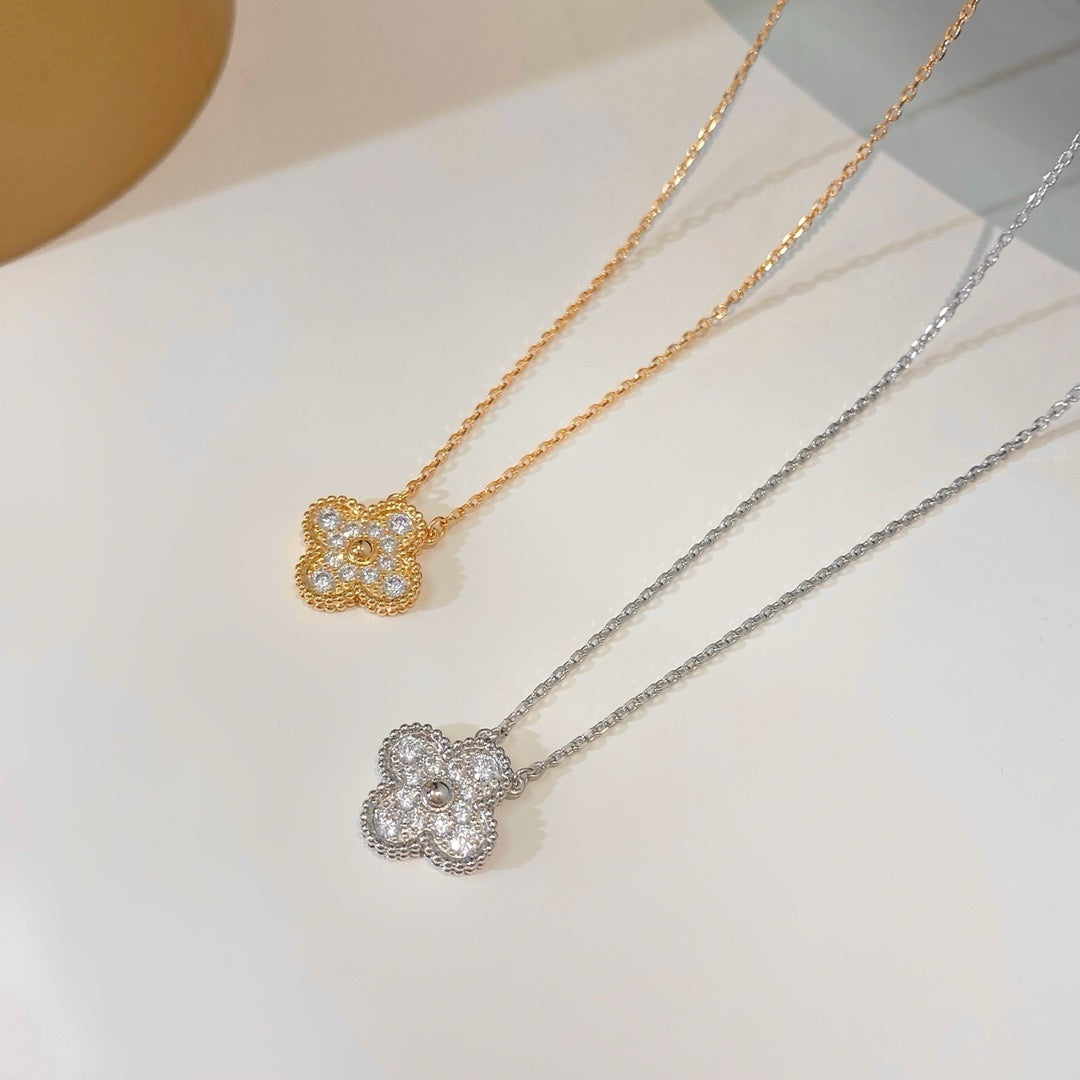 ¡®Moco¡¯CLOVER 15MM DIAMOND SINGLE FLOWER NECKLACE