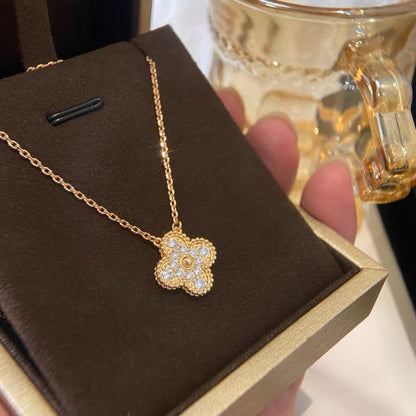 ¡®Moco¡¯CLOVER 15MM DIAMOND SINGLE FLOWER NECKLACE