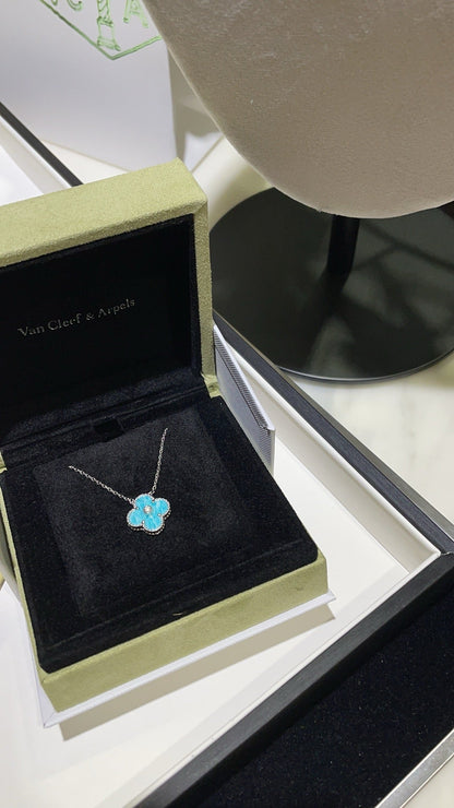 ¡®Moco¡¯CLOVER 15MM DIAMOND SVRES PORCELAIN  NECKLACE SILVER