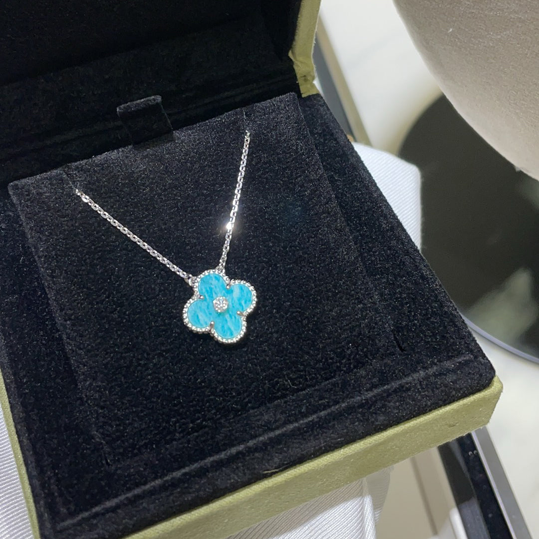 ¡®Moco¡¯CLOVER 15MM DIAMOND SVRES PORCELAIN  NECKLACE SILVER