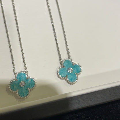 ¡®Moco¡¯CLOVER 15MM DIAMOND SVRES PORCELAIN  NECKLACE SILVER