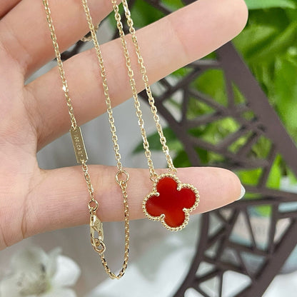 ¡®Moco¡¯CLOVER 15MM CARNELIAN SINGLE FLOWER NECKLACE