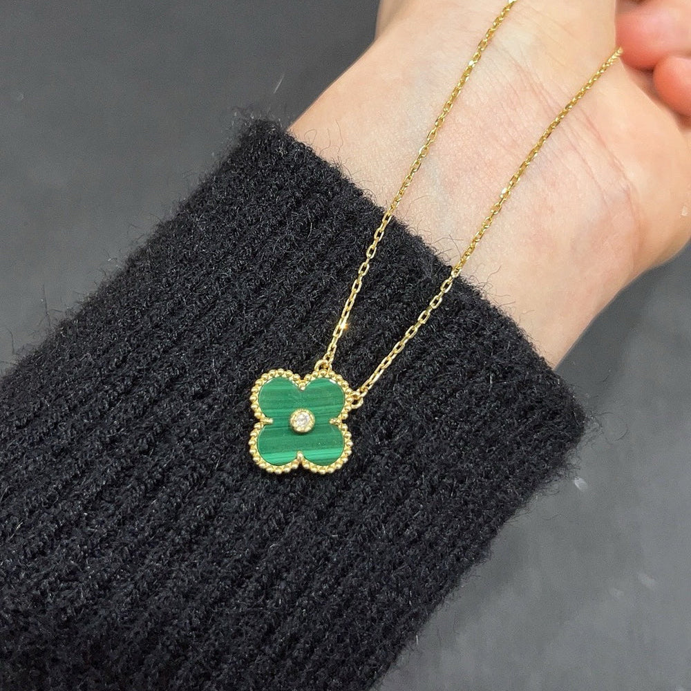 ¡®Moco¡¯CLOVER 15MM DIAMOND TURQUOISE NECKLACE