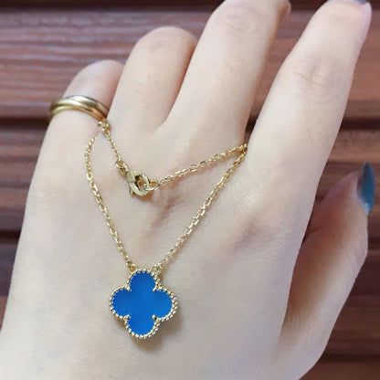 ¡®Moco¡¯CLOVER 15MM BLUE AGATE NECKLACE