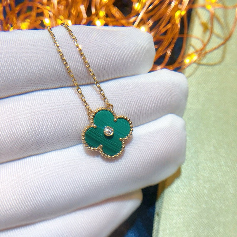 ¡®Moco¡¯CLOVER 15MM DIAMOND TURQUOISE NECKLACE