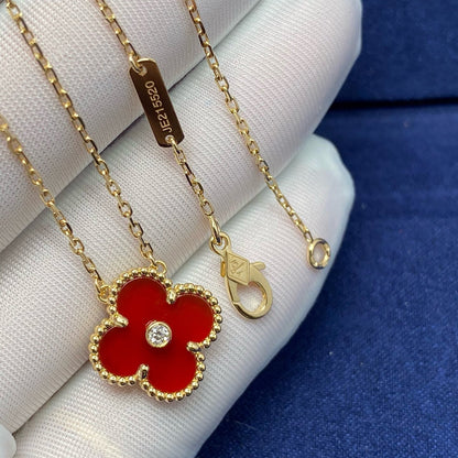 ¡®Moco¡¯CLOVER 15MM DIAMOND CARNELIAN NECKLACE
