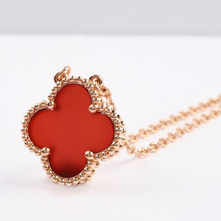 ¡®Moco¡¯CLOVER 15MM CARNELIAN SINGLE FLOWER NECKLACE