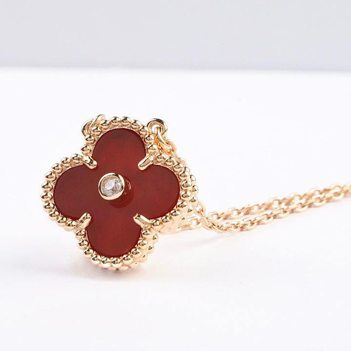 ¡®Moco¡¯CLOVER 15MM DIAMOND CARNELIAN NECKLACE