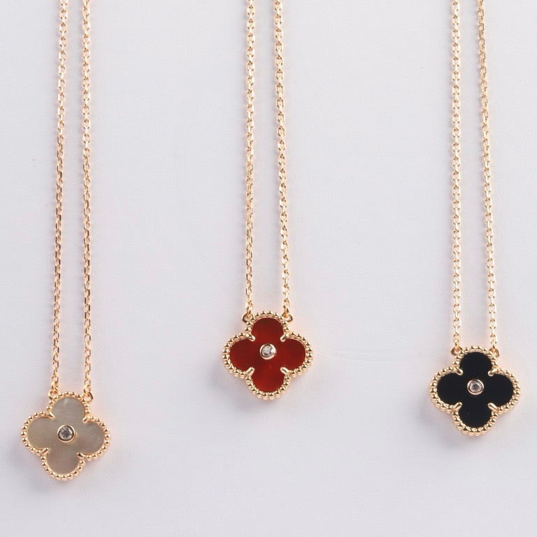¡®Moco¡¯CLOVER 15MM DIAMOND CARNELIAN NECKLACE